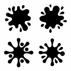 Minimalist Simple Ink Splash silhouette Vector Design set.