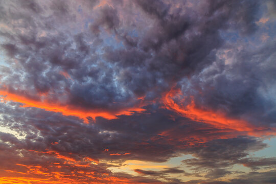 USA, Washington State. Vivid sunset clouds.