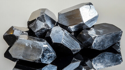 Raw neodymium metal pieces rest on a reflective surface symbolizing rare earth power technological advancement magnetic energy and the hidden strength of essential modern elements

