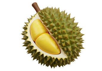 Realistic 3D Durian Fruit – Isolated PNG for Tropical Designs