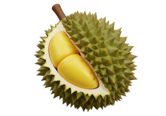 Realistic 3D Durian Fruit – Isolated PNG for Tropical Designs