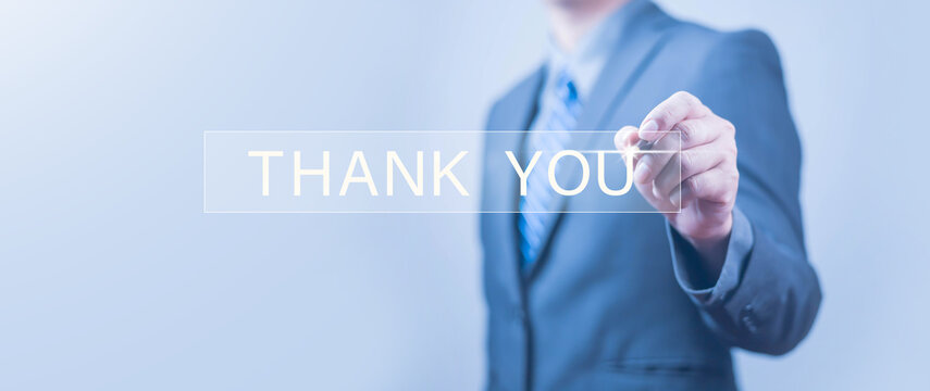 Show your appreciation and gratitude. We design digital presentations with blue banners and abstract backgrounds, along with handshake icons and heartfelt thank you notes, as well as congratulatory	