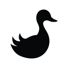 duck silhouette on white background