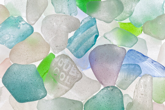 USA, Washington State, Seabeck. Close-up of beach glass.