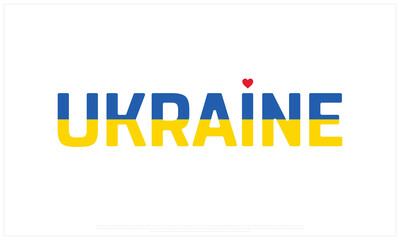 I love Ukraine, I love Ukraine typographic design with flag typography and heart on white background, Vector design of I love Ukraine, Ukraine National Day Design