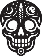 Black silhouette of a human skull