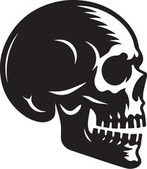 Black silhouette of a human skull
