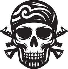 Black silhouette of a human skull