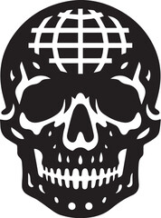 Black silhouette of a human skull