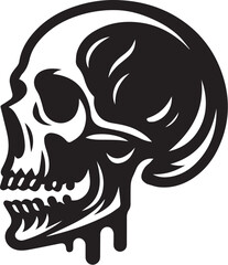 Black silhouette of a human skull