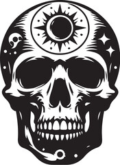 Black silhouette of a human skull