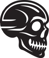 Black silhouette of a human skull