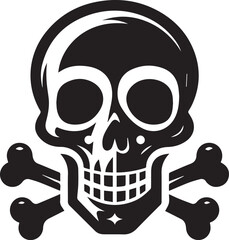 Black silhouette of a human skull