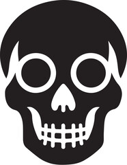 Black silhouette of a human skull
