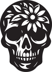 Black silhouette of a human skull