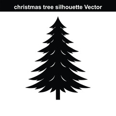 Obraz premium Green christmas tree vector illustration depicts a festive winter holiday evergreen.