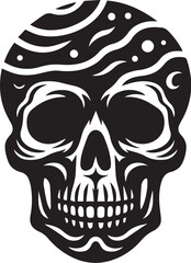 Black silhouette of a human skull