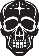 Black silhouette of a human skull