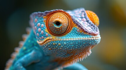 Fototapeta premium Vibrant chameleon close up