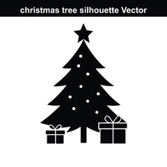 Green christmas tree vector illustration depicts a festive winter holiday evergreen.