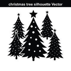 Green christmas tree vector illustration depicts a festive winter holiday evergreen.