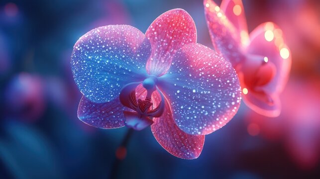 Vibrant orchid blossom closeup