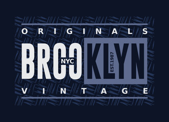 Brooklyn NYC, originals vintage, typography graphic design for t-shirt prints, vector illustration