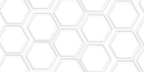 Abstract modern hexagonal effect for line geometric technology 3d white bright hexagon polygonal honeycomb luxury pattern vector white background.