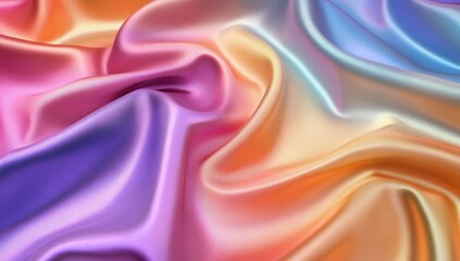 Obraz premium Abstract pastel rainbow silk fabric texture.