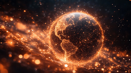 Futuristic digital interface with glowing AI hologram symbolizing the evolution of artificial intelligence technology virtual networks innovation data exchange and modern digital communication

