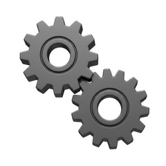 3D Dark Gray Gears Cogwheels Mechanism Industry Engineering Technical Design Machinery Equipment