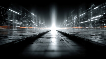 Futuristic digital interface with glowing AI hologram symbolizing the evolution of artificial intelligence technology virtual networks innovation data exchange and modern digital communication

