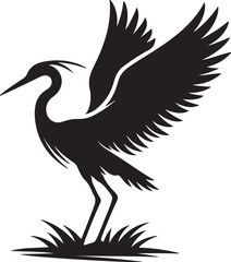 Obraz premium Heron silhouettes high quality black vector