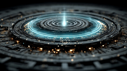 Futuristic digital interface with glowing AI hologram symbolizing the evolution of artificial intelligence technology virtual networks innovation data exchange and modern digital communication

