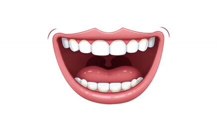 Fototapeta premium Wide open mouth smiling illustration happy expression mouth graphics healthy smile vector illustration