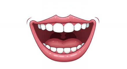 Naklejka premium Wide open mouth smiling illustration