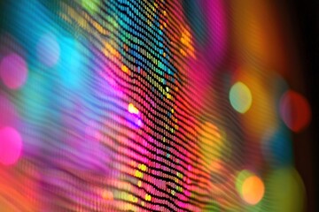 Vibrant Abstract Background with Colorful Lights and Binary Codes