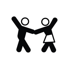 Dancing icon vector stock illustration