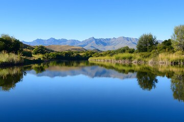 Fototapeta premium Peaceful Waters Reflecting Mountain Beauty