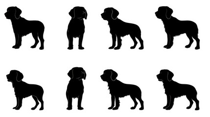 Dog silhouettes in various poses (1)