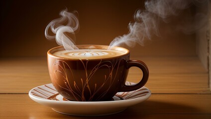 Photo Depicting Dynamic, abstract representation of coffee steam.