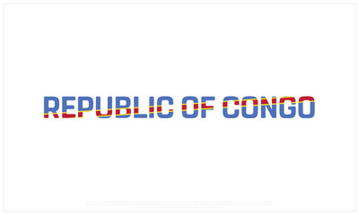 Republic of Congo flag Typography on a white background, Vector design of Republic of Congo flag typography, Flag of Republic of Congo, National Day Design, Republic of Congo Day design