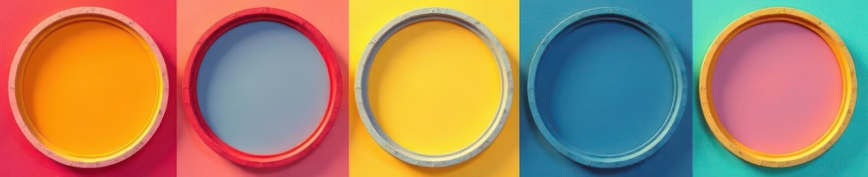 Bold circle frames, pop art photo effect mockup , pop art, image, template