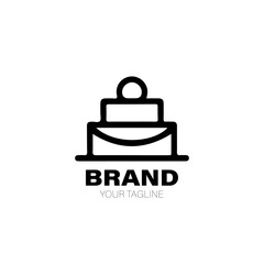 Cake Logo. Cake Logo Design. Cake Logo Brand. Cake Logo Vector Design Isolated on White Background