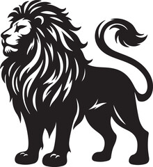 Lion High quality silhouette black vector