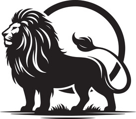 Lion High quality silhouette black vector