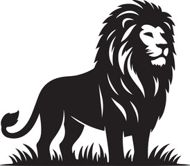 Lion High quality silhouette black vector