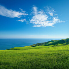 Obraz premium A serene vacation landscape with clear blue sky