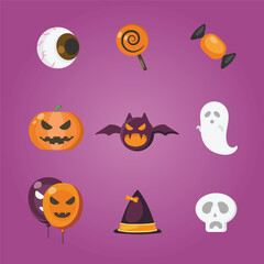 set of halloween elements