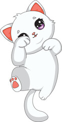 Cat Lying On Back Kitten Mascot Illustration